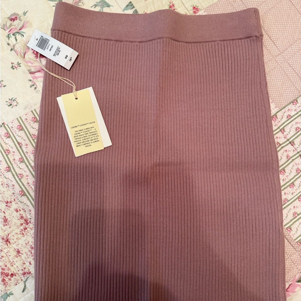 Wilfred Mauve Ribbed Midi Skirt